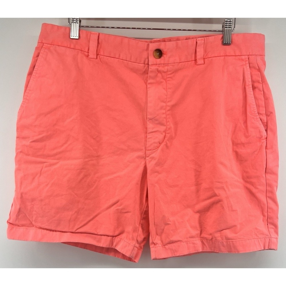Vineyard Vines Breaker Shorts Tag 38 Actual 39 7" Neon Coral Peach Chino Stretch